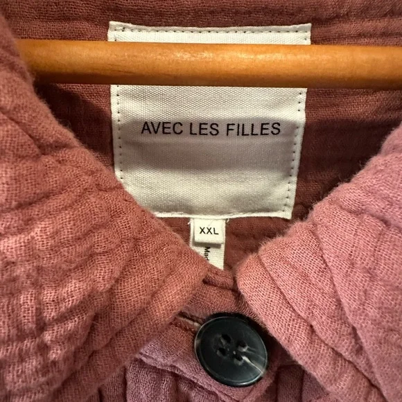 Avec Les Filles Dusty Rose Quilted Cotton Gauze Coat NWT - Picture 2 of 7